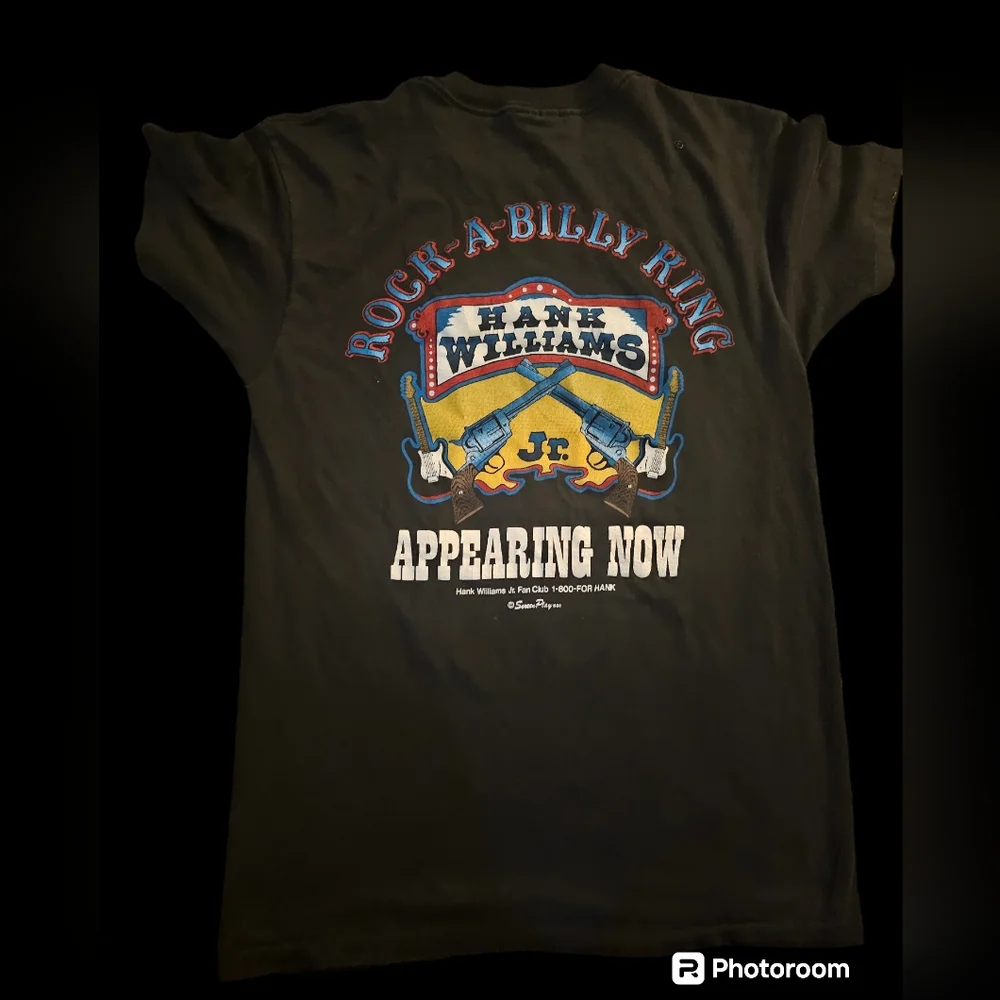 1986 Hank Williams Jr Vintage Country Music Tour Tee Shirt - Picture 3 of 5